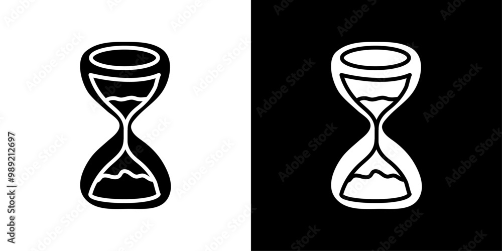 Fototapeta premium sand clock icon Isolated flat vector in outline
