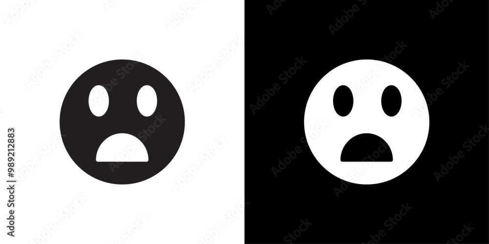 Fototapeta premium Shocked face icon Isolated flat vector in outline