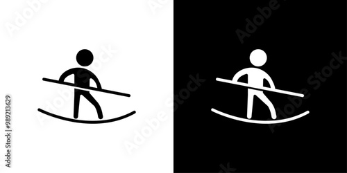 Tightrope walker icon Isolated flat vector in outline