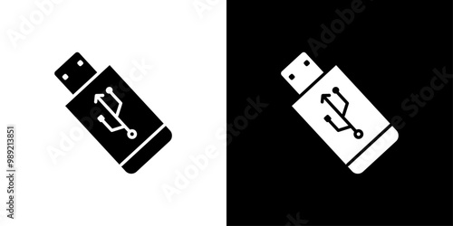 Usb stick icon Isolated flat vector in outline