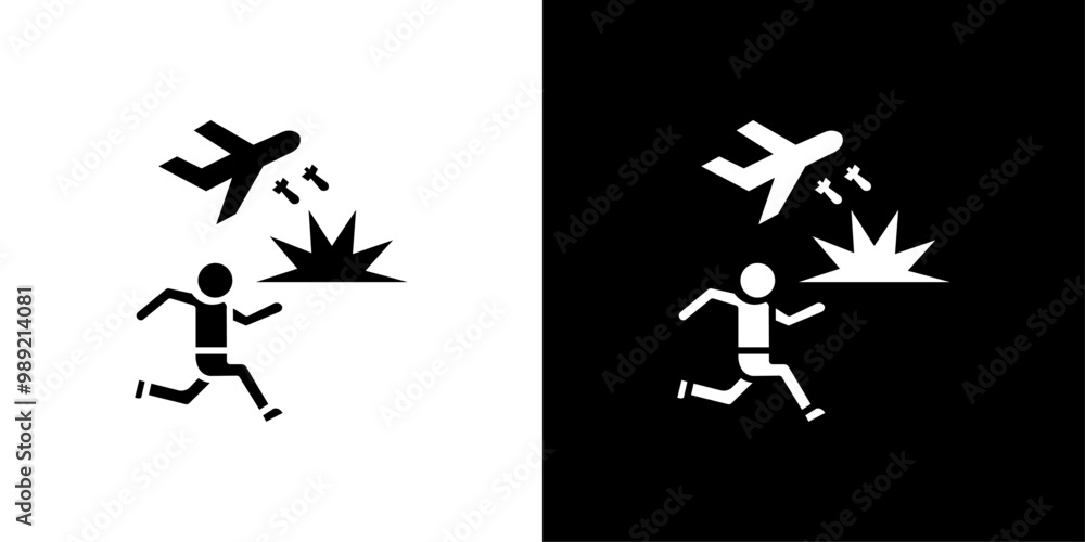 war Refugee icon Isolated flat vector in outline war Refugee icon Isolated flat vector in outline