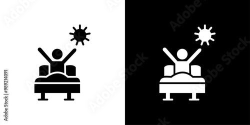 Wake up in the morning icon Isolated flat vector in outline