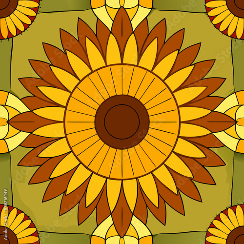 pattern with sunflowers