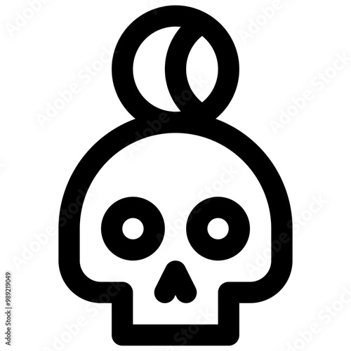 Nightmare. Editable Stroke vector icon.