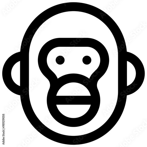 Monkey. Editable Stroke vector icon.