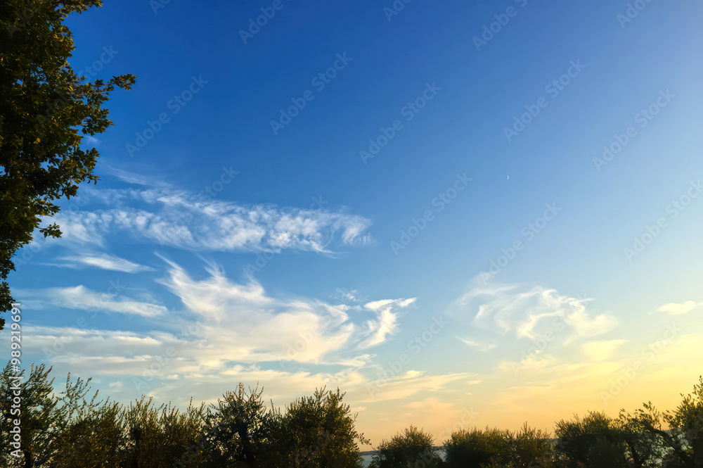 Sunrise with landscape background Sunrise with landscape background