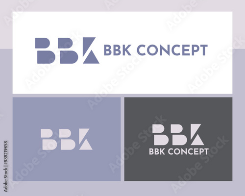 company lettermark logo concept with basic shape for letter logo BBK 