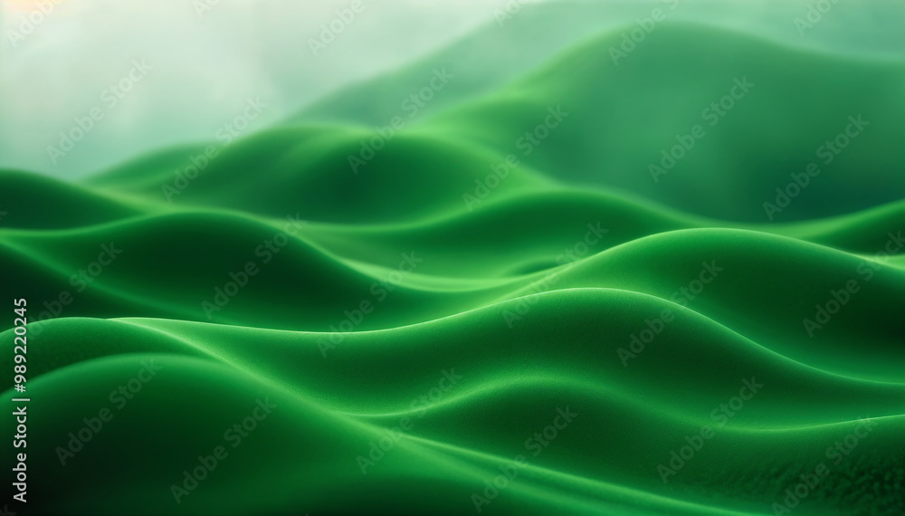 Obraz premium Flowing green waves with a simple abstract design. similar to a green grass hill