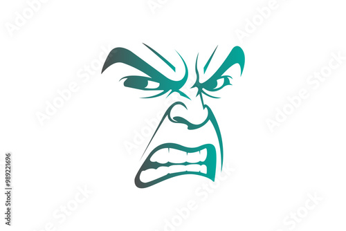 Angry expression logo icon isolated white background.