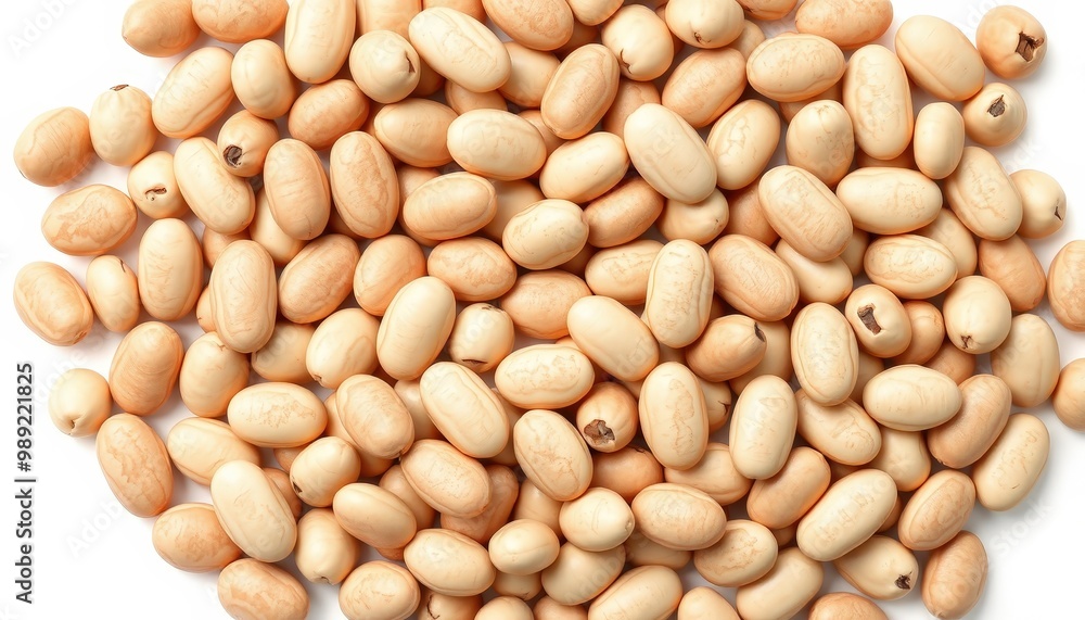 Detailed Image of Pinto Beans: Sharp, Intricate Veining and Natural Texture on a Solid White Surface. Detailed Image of Pinto Beans: Sharp, Intricate Veining and Natural Texture on a Solid White Surface.