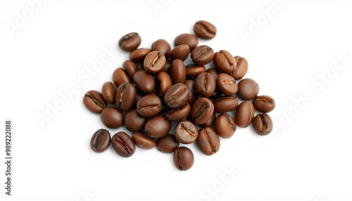 Fresh Coffee Beans: Hyper-Realistic Image with Glossy, Richly Textured Surfaces and Natural Imperfections.