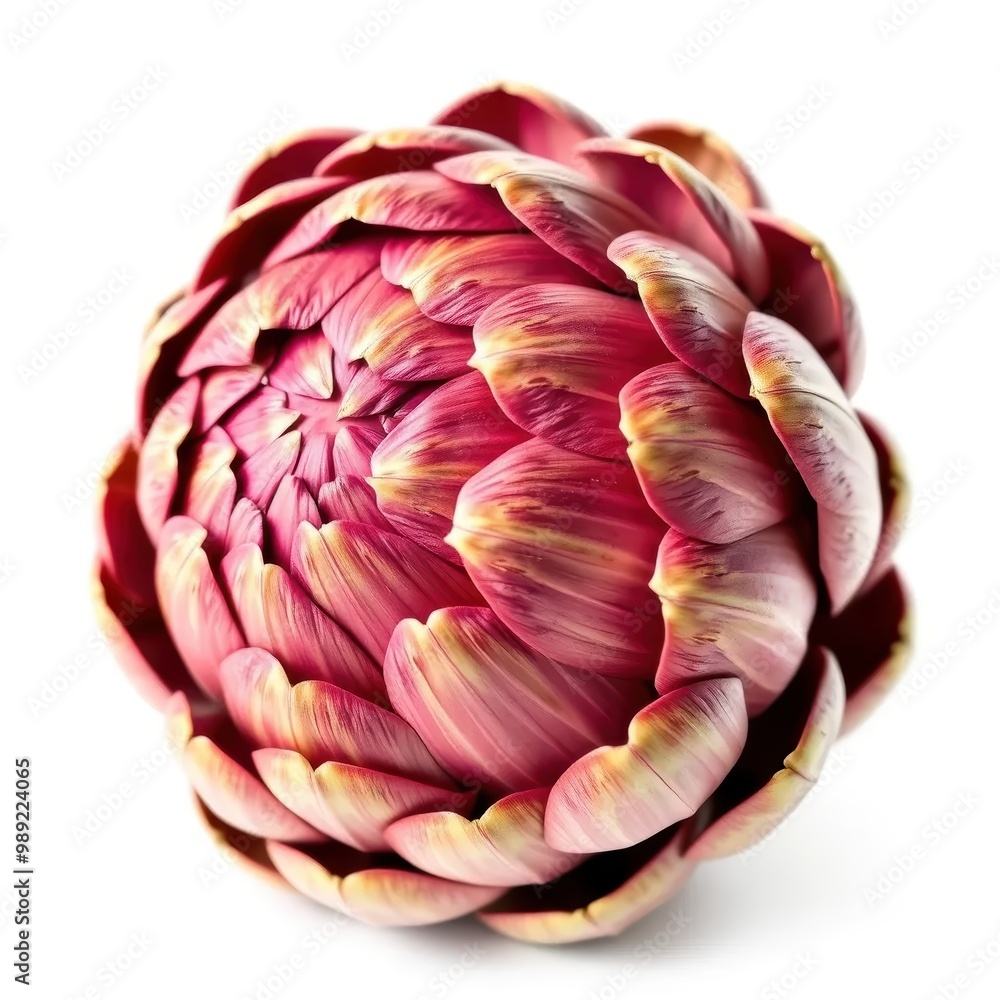 Close-up of a Single Red Artichoke Isolated on White Background Close-up of a Single Red Artichoke Isolated on White Background