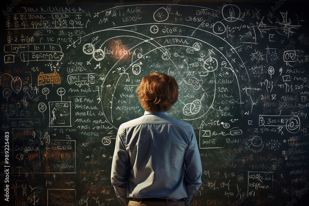 Scientists solving formula in a classroom generative AI image Scientists solving formula in a classroom generative AI image