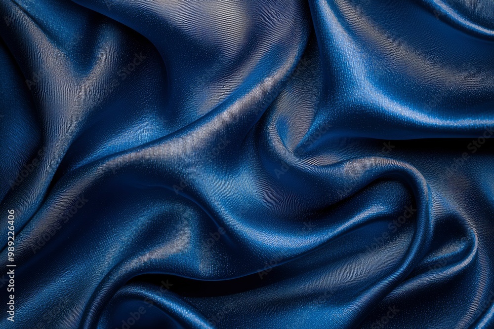 Obraz premium Abstract Blue Fabric with Wrinkles and Texture