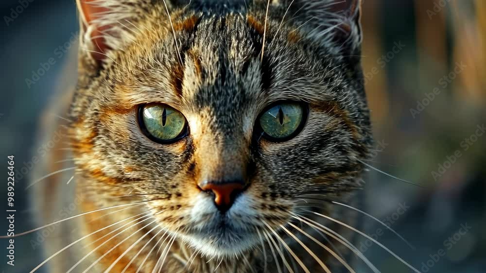 A close encounter with a wild cat in its natural habitat during the golden hour A close encounter with a wild cat in its natural habitat during the golden hour