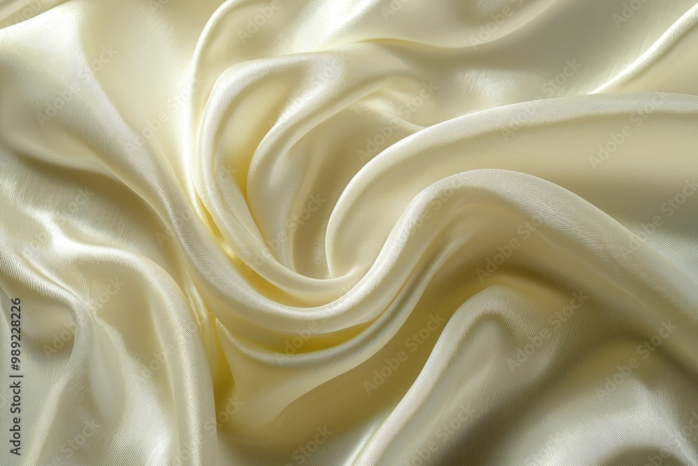 Close-up of a Creamy White Fabric with Soft Drapes and Subtle Texture Close-up of a Creamy White Fabric with Soft Drapes and Subtle Texture