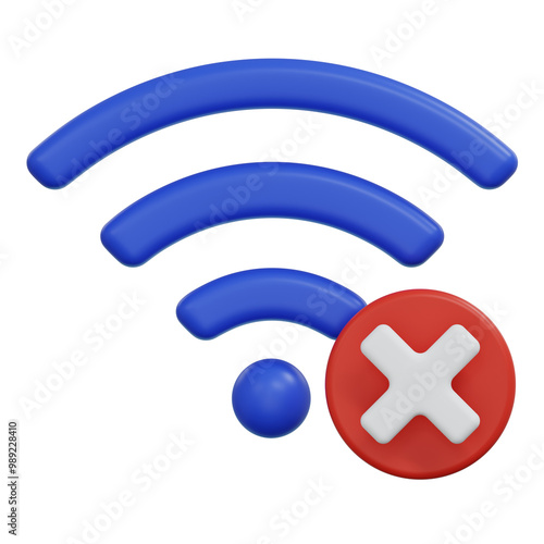 no internet wifi sign 3d render illustration