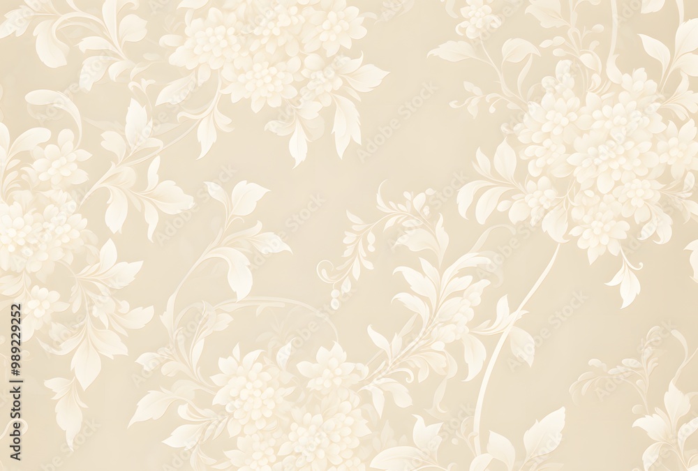 Elegant Beige Floral Wallpaper Pattern Elegant Beige Floral Wallpaper Pattern