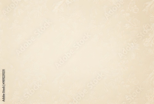 Elegant Beige Damask Pattern With Floral Accents