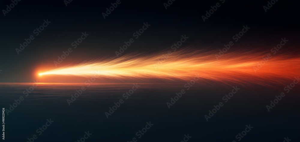 Obraz premium Glowing Comet Tail Abstract Background