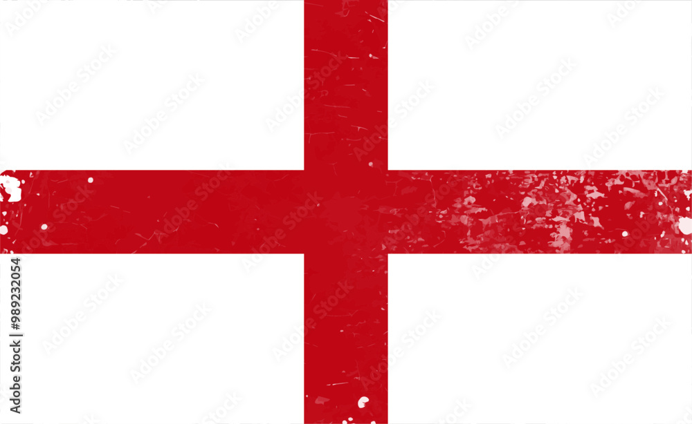 Obraz premium Grunge English flag, vector illustration. The national flag of England.