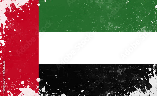 Grunge UAE flag vector illustration. The national flag of United Arab Emirates.