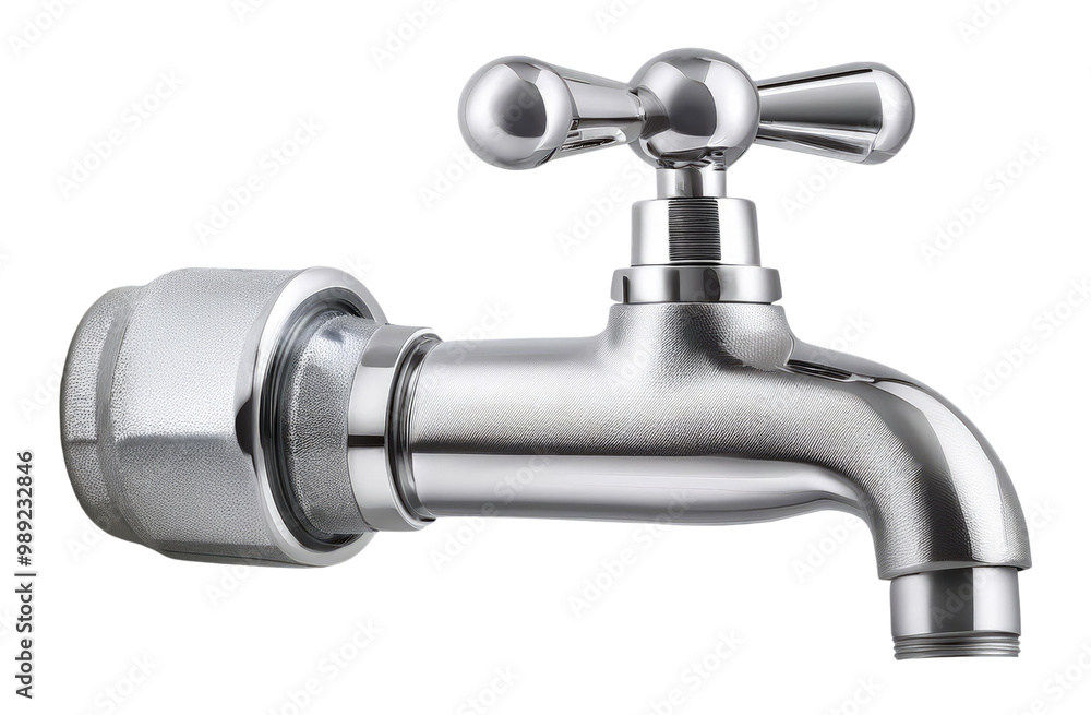 Chrome Faucet Isolated on Transparent Background. Chrome Faucet Isolated on Transparent Background.