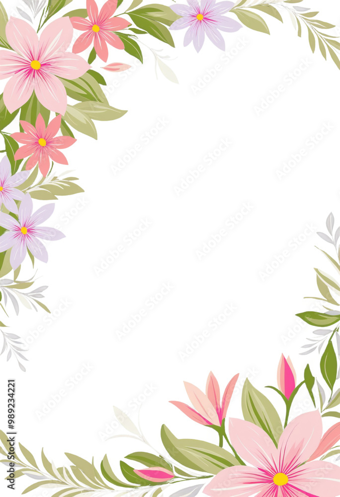 Frame of pink flowers, transparent background Frame of pink flowers, transparent background