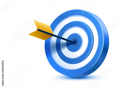Target landing page, banner business 3d icon. Vector illustration