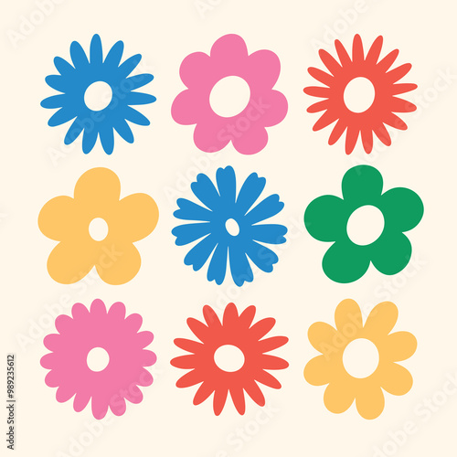 colorful organic flower vector