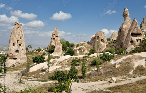 NATIONAL PARK OF CAPPADOCIA AND GOREME IN TURKEY WITH ROCK FORMATIONS AND FAIRY CHIMNEYS.