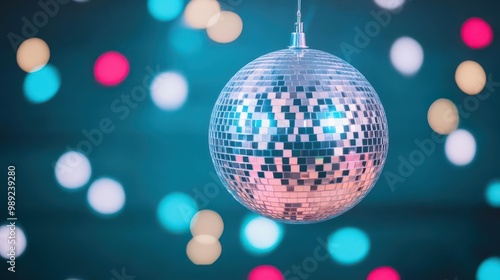 A celebration featuring spectacular lighting effects highlighting a dazzling disco ball