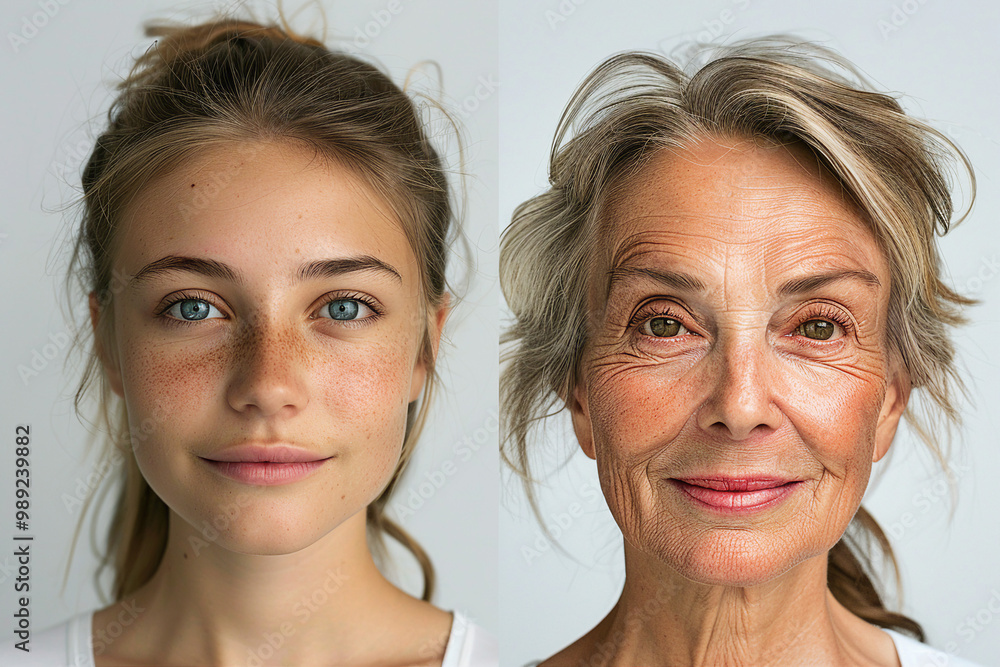 Two generations side by side contrasting the grace of youth with the elegance of age generative ai Two generations side by side contrasting the grace of youth with the elegance of age generative ai