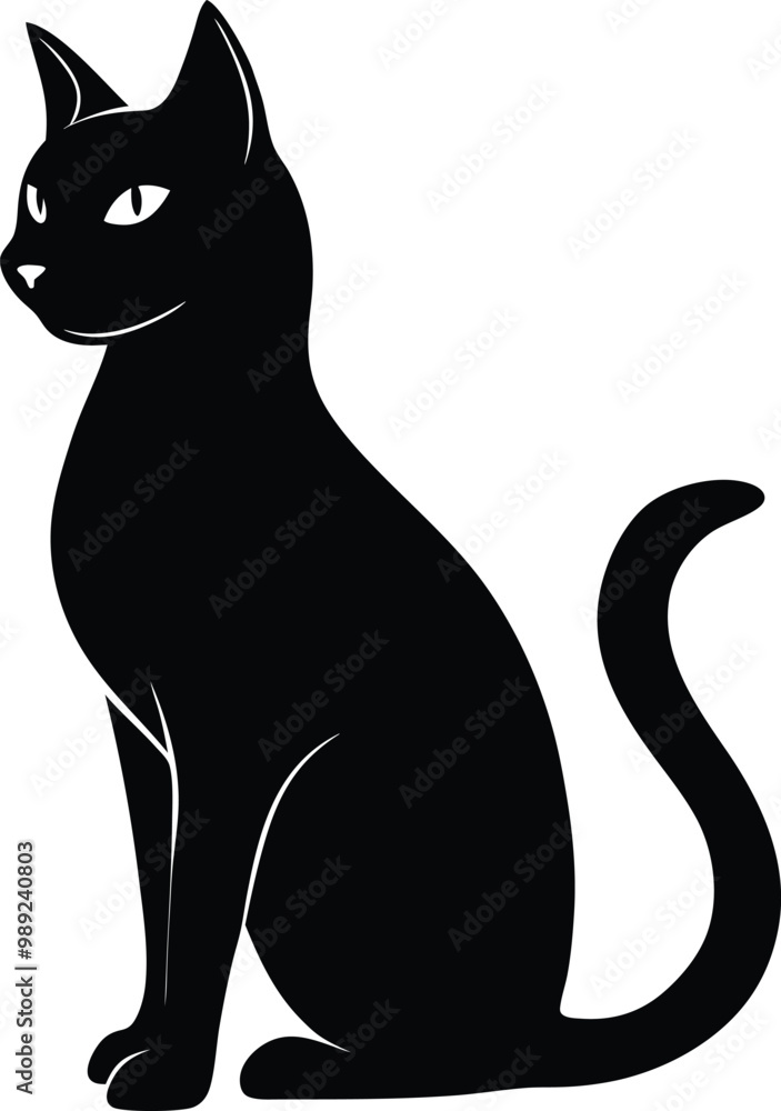 A cute Cat site view silhouette vector art and icon illustration with no backgroun design, natural wildlife animal design. A cute Cat site view silhouette vector art and icon illustration with no backgroun design, natural wildlife animal design.