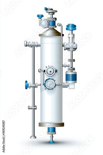 Illustration of an industrial filter system used in various applications for fluid purification and separation.