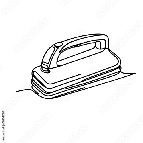 Vacuum sealer. Icon. Vector drawing. One line art. A simple drawing of a continuous line of a kitchen electric appliance.