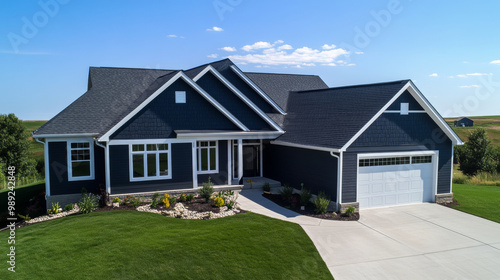 Contractor upgrading a home exterior with new siding, energy-efficient windows, and modern landscaping for enhanced curb appeal