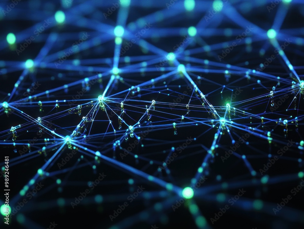 Network of connections over a crowd in public space, AI generated Network of connections over a crowd in public space, AI generated