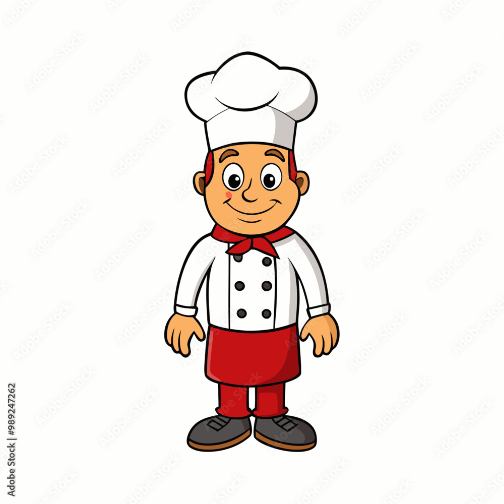 Baker Isolated on White Background, Culinary Professional and Baking Concept Cartoon Vector Art Baker Isolated on White Background, Culinary Professional and Baking Concept Cartoon Vector Art