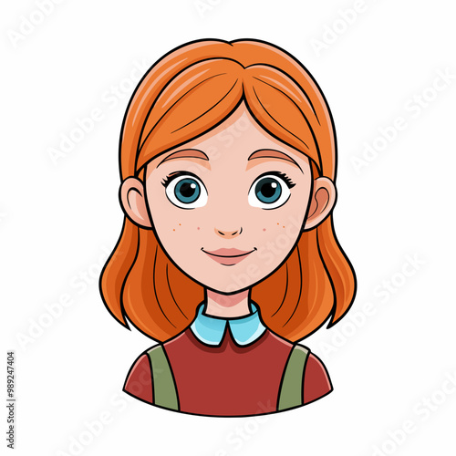Girl Isolated on White Background, Child and Youth Representation Vector Illustration