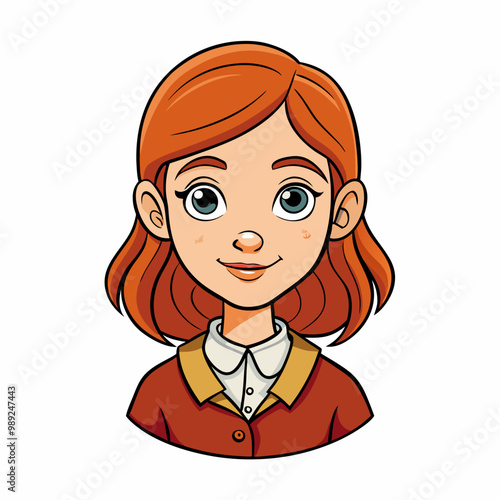 Girl Isolated on White Background, Child and Youth Representation Vector Illustration