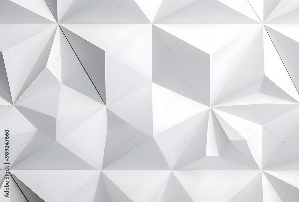 Fototapeta premium Abstract White Geometric Triangle & Hexagon Pattern Background