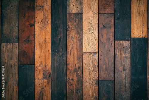 A Close-Up of Weathered Wooden Planks Arranged in a Pattern photo