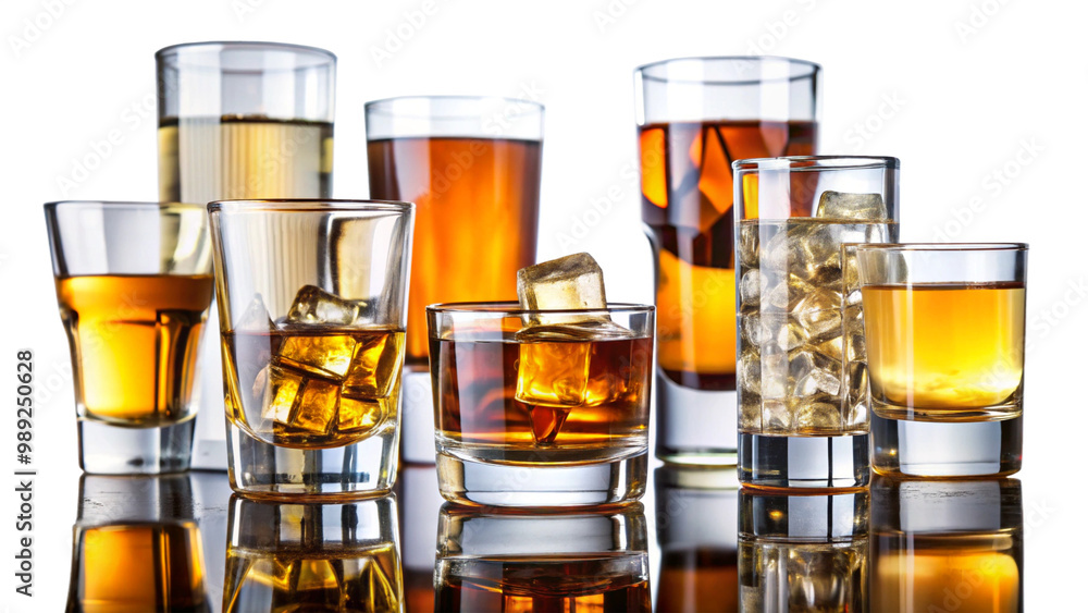 Commonly used drugs or narcotic Alcohol on transparent background Commonly used drugs or narcotic Alcohol on transparent background