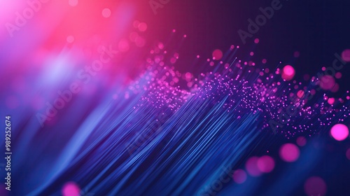 a 3D fiber internet icon Bright and colorful fiber optic background with glowing spots, creating a futuristic and energetic design ideal for a digital wallpaper or vibrant party atmosphere