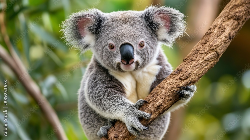 Fototapeta premium cute koala on tree branch in australia