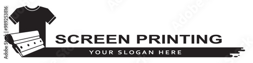 silk screen printing icon with squeegee isolated on white background