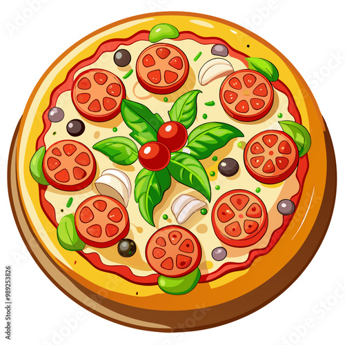 Savor the Flavors: Whole Pizza Loaded with Fresh Tomatoes, Cheese, Basil, and Onions"
Delicious Whole Pizza with Juicy Tomatoes, Creamy Cheese, Fresh Basil, and Onions"
Taste the Tradition: Whole Pi
