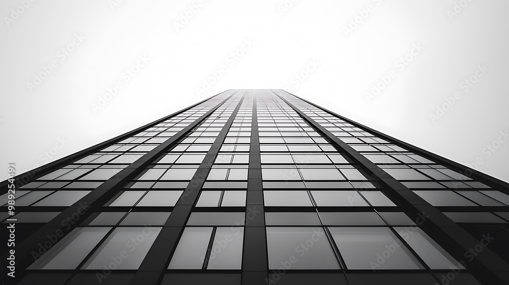 Futuristic Monochrome Skyscraper - Minimalist High-Resolution Architecture Photography with Clear Sky Futuristic Monochrome Skyscraper - Minimalist High-Resolution Architecture Photography with Clear Sky