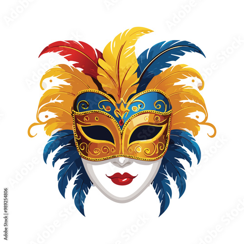 venetian carnival mask vector illustration